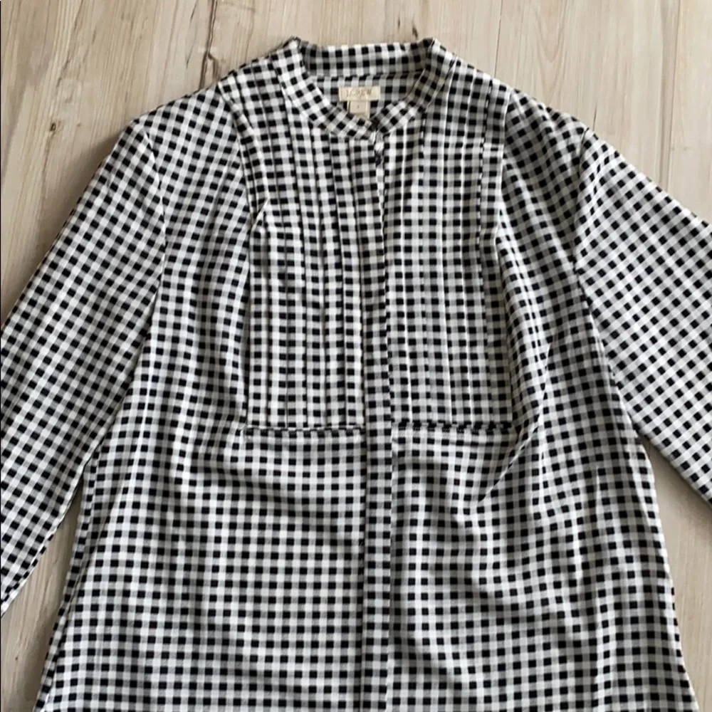 J.Crew Black & White Gingham Blouse